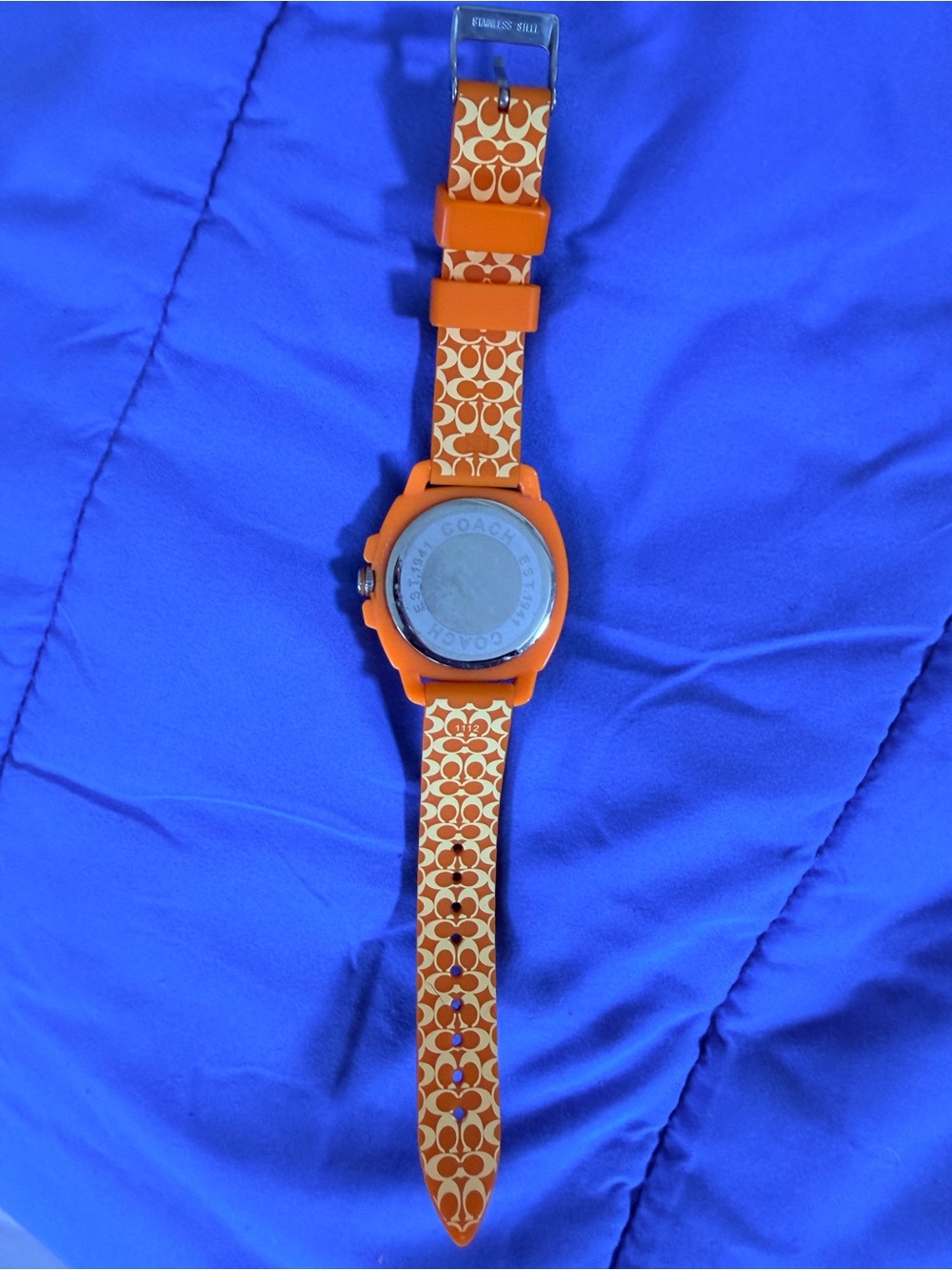 Coach Orange Silicone Watch with White Dial - Picture 7 of 7